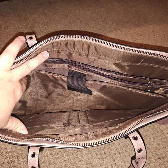 Dusty Purple Faux Leather Laptop Tote Bag - Picture 6 of 10